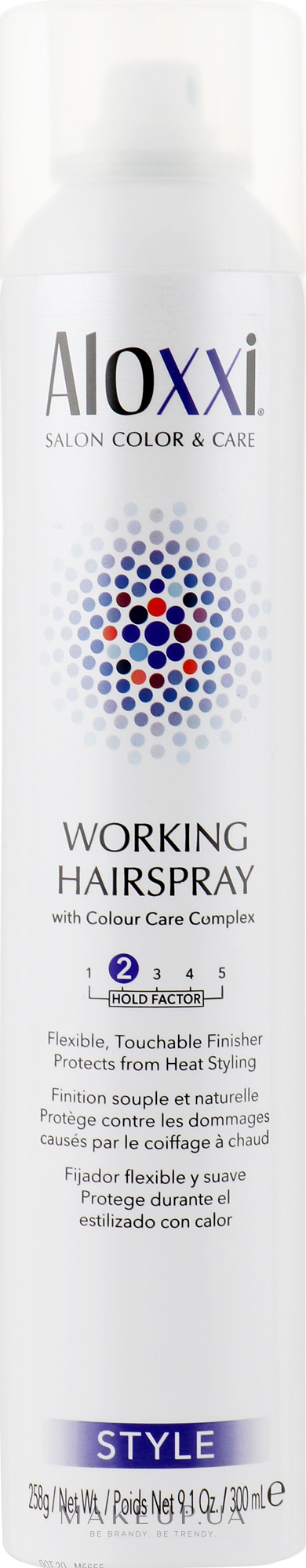 Лак для волос легкой фиксации с термо защитой - Aloxxi Working Hairspray — фото 300ml