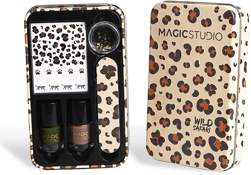 Набір для нігтів, 6 продуктів - Magic Studio Wild Safari Nail Tin Box — фото N1