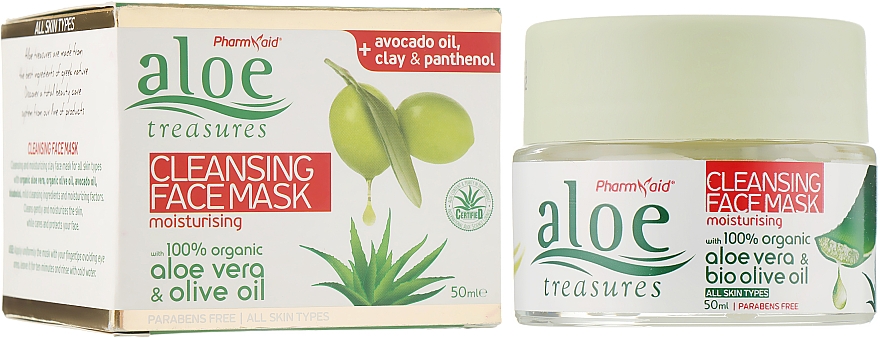Очищувальна маска для обличчя з олією авокадо - Pharmaid Aloe Treasures Cleansing Face Mask With Avocado Oil — фото N1