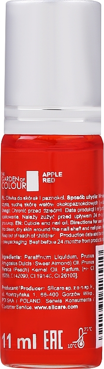 Масло для ногтей и кутикулы - Silcare The Garden of Colour Cuticle Oil Roll On Apple Red — фото N2