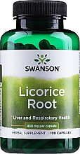 Пищевая добавка "Корень лакрицы", 450 мг - Swanson Licorice Root 450 mg — фото N1