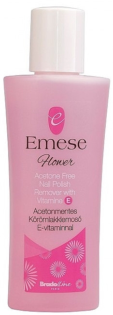 Безацетоновая жидкость для снятия лака - BradoLine Emese Flower Acetone Free Nail Polish Remover with Vitamin E — фото N1