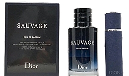 Духи, Парфюмерия, косметика Dior Sauvage Eau De Parfum - Набор (edp/100ml + edp/mini/10ml) 