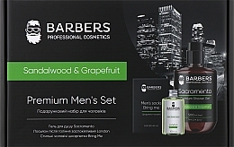 Подарочный набор для мужчин - Barbers Premium Mens Set Sandalwood & Grapefruit (sh/gel/500ml + aft/sh/lot/100ml + socks/2pcs) — фото N1
