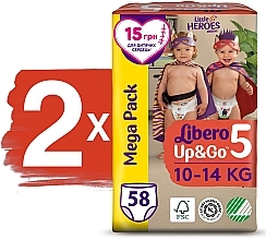 Підгузки-трусики Up&Go 5 (10-14 кг), 116 шт. (2х58) - Libero — фото N2