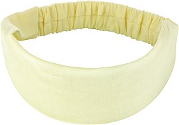 Повязка на голову, трикотаж прямая, бледно-желтая "Knit Classic" - MAKEUP Hair Accessories — фото N1