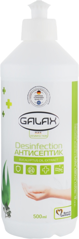 Жидкость для рук антисептическая с экстрактом масла эвкалипта - Galax Das Desinfection