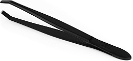 Пинцет для бровей прямой 9 см, черный - Disna Pharm — фото N1