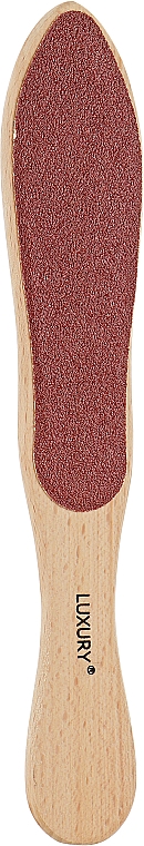 Тертка для ніг двостороння, дерево, 80/120, TD-04, коричнева - Beauty Luxury — фото N1
