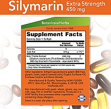 Екстракт розторопші сілимаріна, екстрасила - Now Foods Extra Strength Silymarin Milk Thistle Extract — фото N2