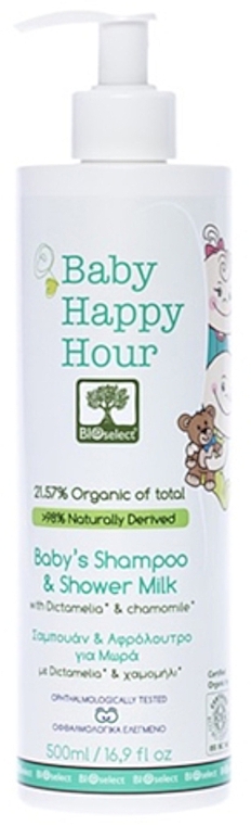 Шампунь-гель для душу, для дітей і немовлят - BIOselect Baby Happy Hour Baby's Shampoo & Shower Milk