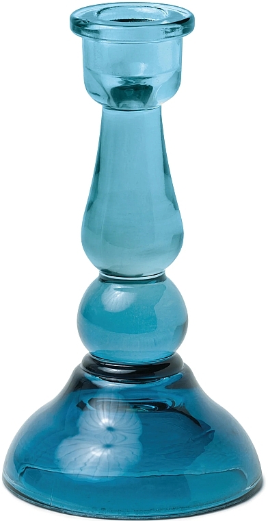 Стеклянный подсвечник - Paddywax Tall Glass Taper Holder Blue — фото N1
