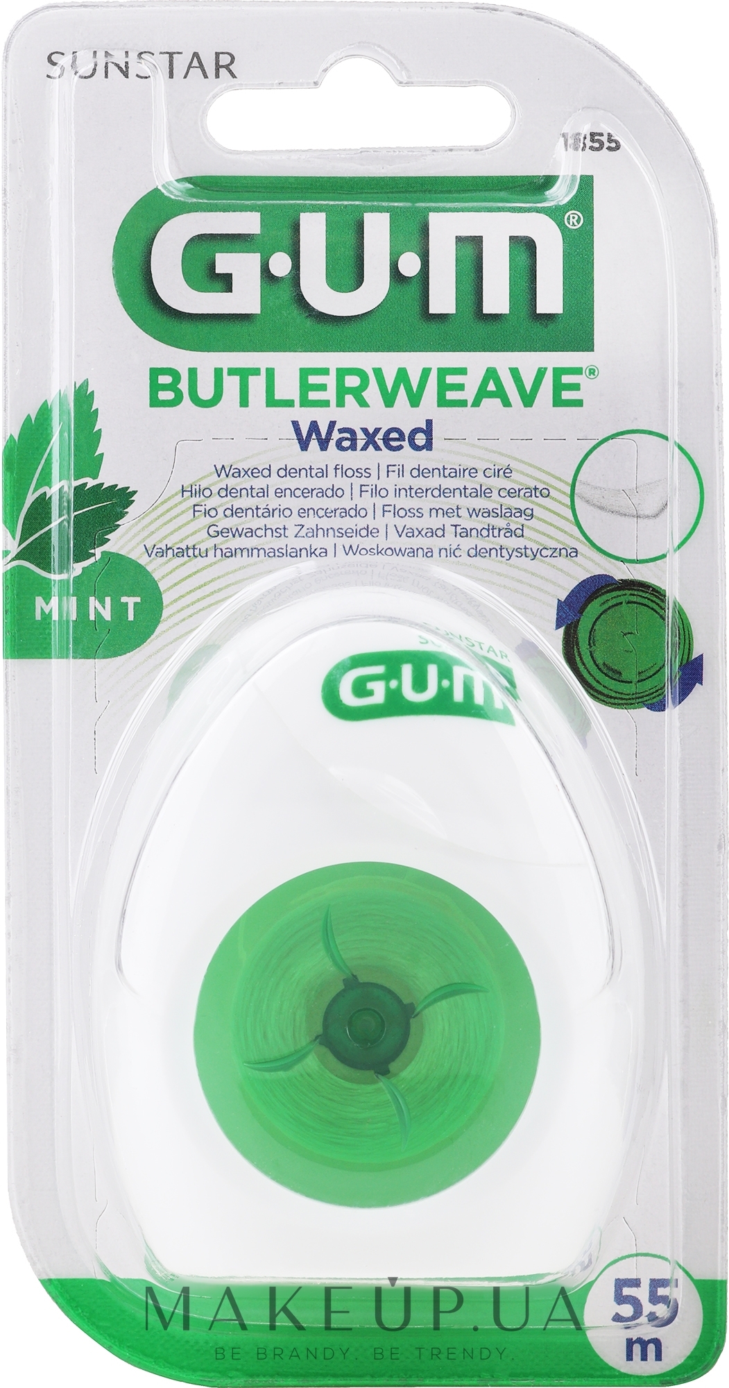 Зубная нить вощеная с мятой - G.U.M Butlerweave Mint Waxed — фото 55м