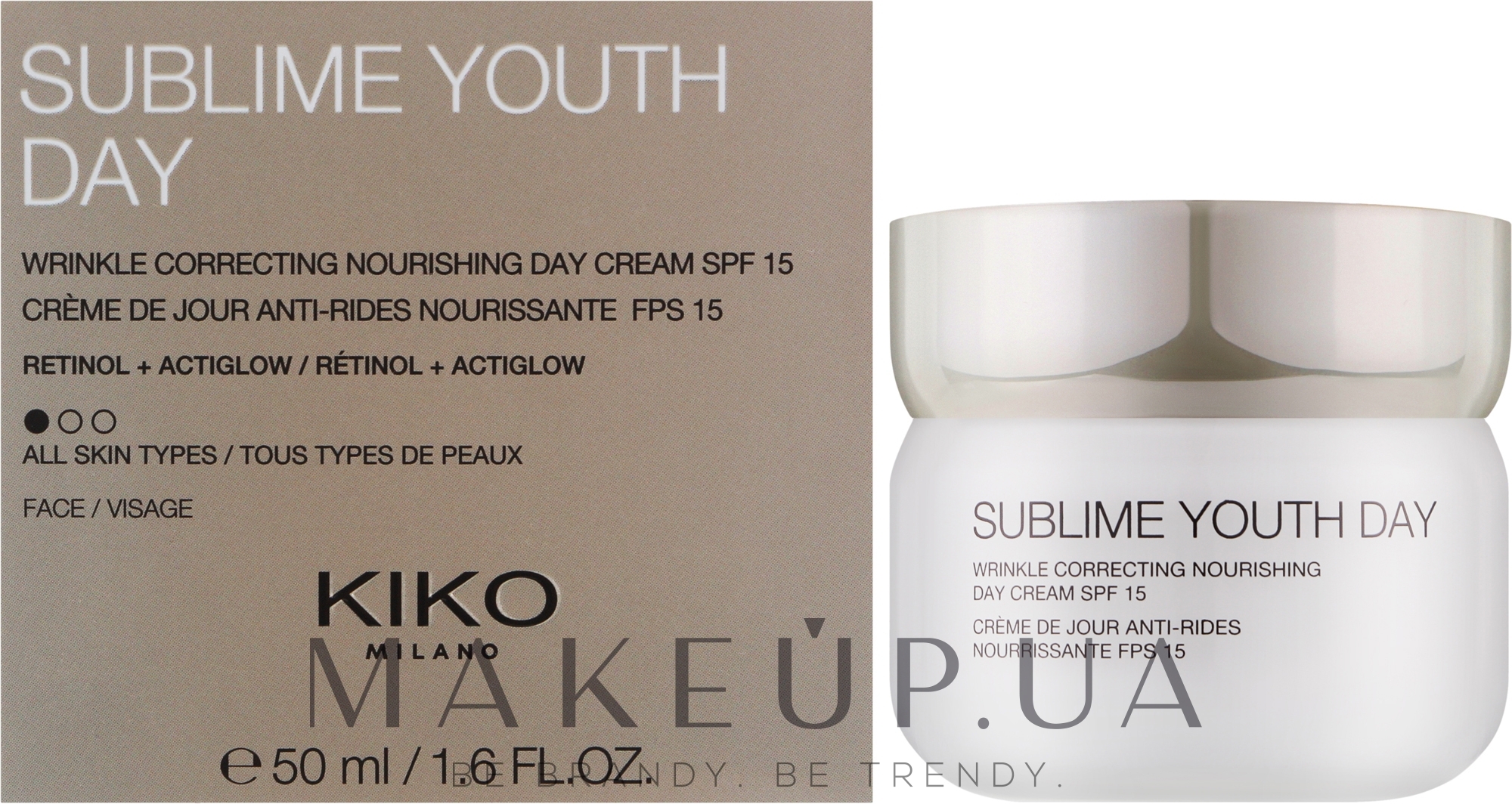 Питательный дневной крем для лица - Kiko Milano Sublime Youth Day Cream SPF15 — фото 50ml