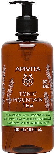 Гель для душа "Горный чай" с эфирными маслами - Apivita Tonic Mountain Tea Shower Gel with Essential Oils — фото N5