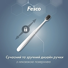 Зубная щетка мягкая, белая - Fesco Black and White Series Soft — фото N4