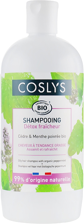 Шампунь для жирного волосся з органічною перцевою м'ятою - Coslys Shampoo with organic peppermint — фото N5