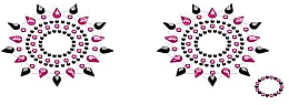 Парфумерія, косметика Набір прикрас із кристалів для грудей і пупка, чорно-рожеві - Petits Joujoux Gloria Set Black-Pink