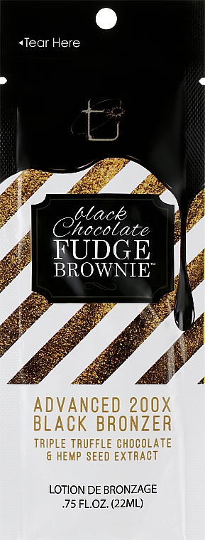 Крем для солярия с тройным трюфельным шоколадом, эффект потрясающий после первого применения - Tan Incorporated Black Chocolate Fudge Brownie 200X (пробник) — фото N1