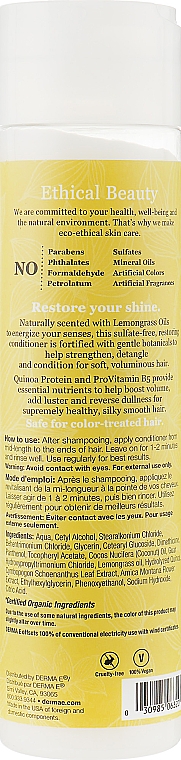Восстанавливающий кондиционер с маслом лемонграсса и витамином Е - Derma E Volume & Shine Restoring Conditioner — фото N2