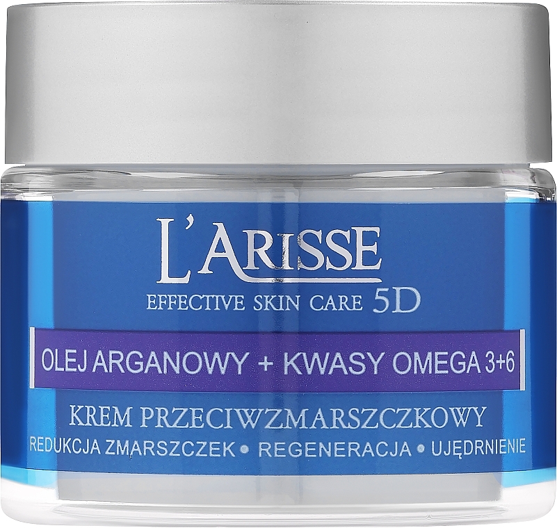 Крем против морщин 65+ - Ava Laboratorium L'Arisse 5D Anti-Wrinkle Cream Agran Oil & Omega 3+6 — фото N2