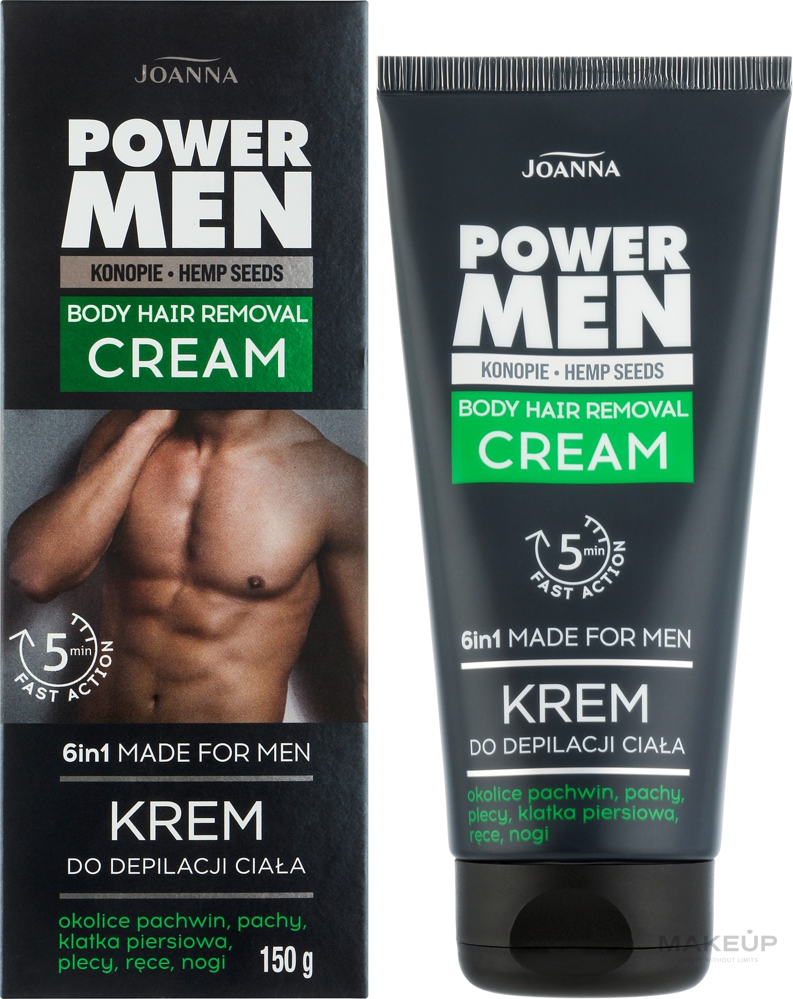 УЦІНКА Крем для депіляції, для чоловіків - Joanna Power Men Body Hair Removal Cream * — фото 150g