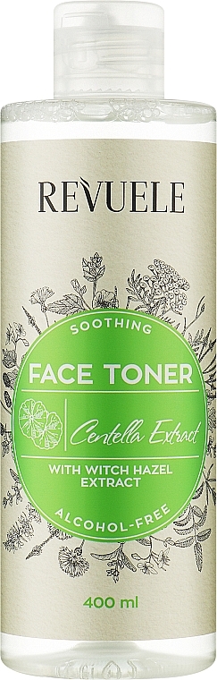 Успокаивающий тоник для лица с экстрактом центеллы - Revuele Witch Hazel Soothing Face Toner With Centella Extract