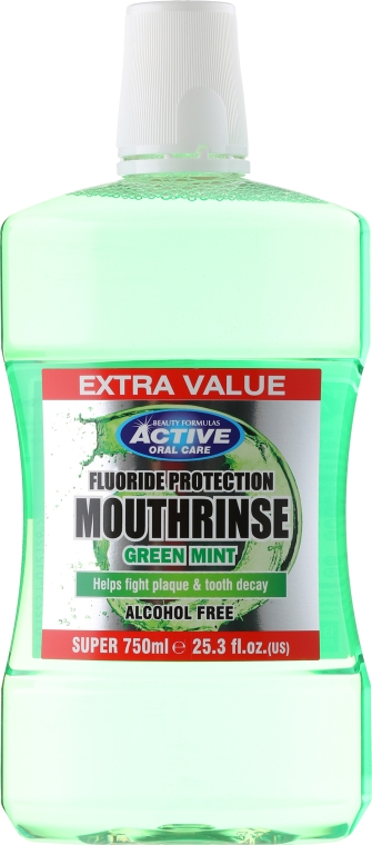 Ополаскиватель для полости рта - Beauty Formulas Active Oral Care Mouthrinse Green Mint — фото N1