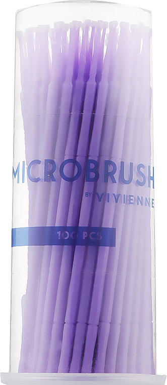Мікробраші в тубусі, фіолетові, тонкі, 100 шт. - Vivienne — фото N1