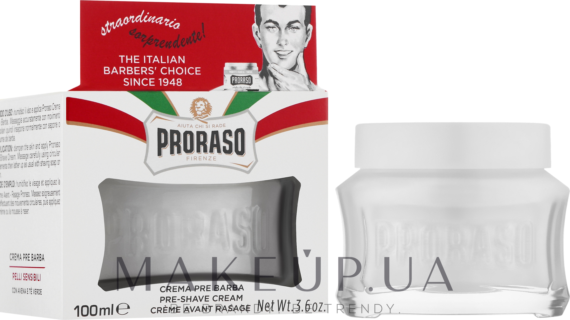 Крем до бритья для чувствительной кожи - Proraso White Line Pre-Shaving Anti-Irritation Cream — фото 100ml