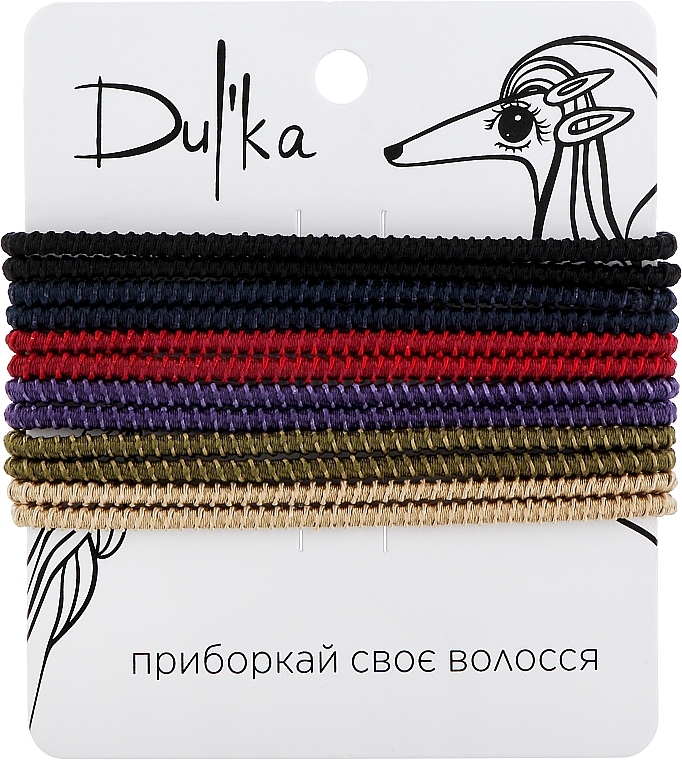 Набір різнобарвних гумок для волосся UH717778, 12 шт - Dulka — фото N1