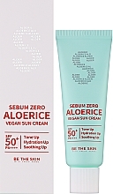 Солнцезащитный крем для лица - Be The Skin Sebum Zero Aloerice Vegan Sun Cream SPF50+ PA++++ — фото N2