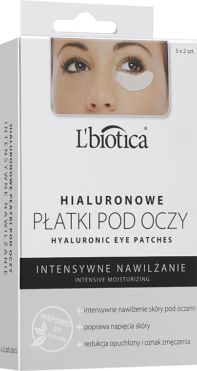 Гіалуронові подушечки для очей - L'biotica Hyaluronic Eye Pads — фото N1