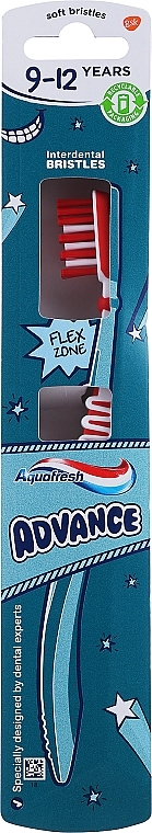 Дитяча зубная щітка, 9-12 років, червоно-біла в картонній коробці - Aquafresh Junior Soft — фото N1