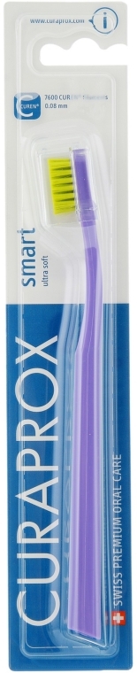 Зубна щітка для дітей "CS Smart" (з 5 років), фіолетова, салатова щетина - Curaprox — фото N1
