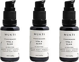 Духи, Парфюмерия, косметика Набор - Mukti Organics Vitamin Booster Mini Collection (serum/15ml*3)
