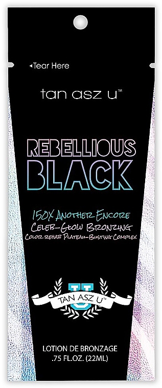 Крем для моментального бронзового гламурного загара в солярии с омолаживающим эффектом - Tan Asz U Rebellious Black 150X (пробник)