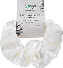 Атласна резинка для волосся, біла - Yeye — фото N1
