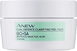 Парфумерія, косметика Пілінг-пади для обличчя - Avon Anew Dual Defence Biotics & Salicylic Acid Clarifying Peel Pads