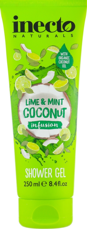 Гель для душу з кокосом, лимоном та м'ятою - Inecto Naturals Lime & Mint Coconut Shower Gel — фото N1