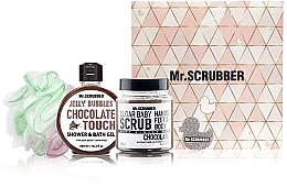 Парфумерія, косметика УЦІНКА Набір - Mr.Scrubber "Chocolate" (body/scr/300 g + sh/gel/275 ml + sh/sponge) *