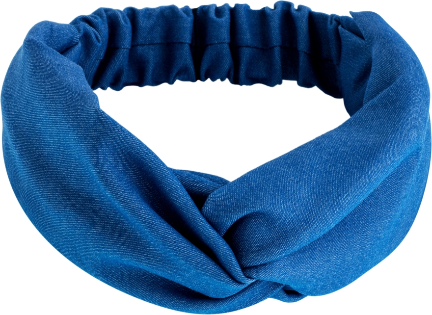 Пов'язка, денім, переплетення, блакитна, "Denim Twist" - MAKEUP Hair Accessories — фото N1