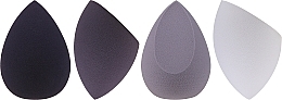 Спонж-блендер, 4 шт, черно-фиолетовый, темно-фиолетовый, фиолетовый, светло-фиолетовый - Top Choice 3D Make-up Sponge — фото N1