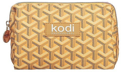 Косметичка "Дельта" S, желтая с принтом, текстиль - Kodi Professional — фото N1