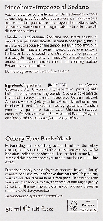 Увлажняющая маска для лица с сельдереем - Bema Cosmetici Naturys Moisturizing Celery Farm Mask — фото N3