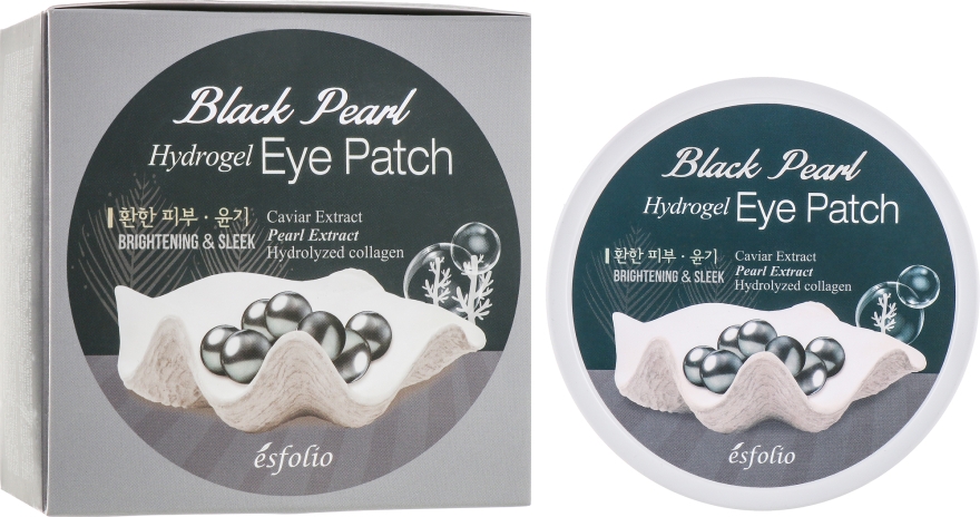 Гідро-гелеві патчі з чорними перлинами під очі - Esfolio Black Pearl Hydrogel Eye Patch — фото N1