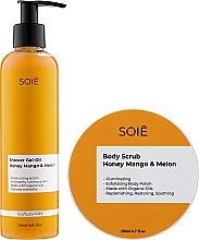 Духи, Парфюмерия, косметика Набор - Soie Honey Mango & Melon S (show/gel/250ml + b/scrub/200ml)