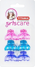 Крабики для волос пластмассовые, маленькие, 6 шт, 3 см, разноцветные - Titania — фото N1