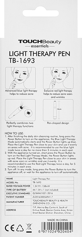 Пристрій для світлової терапії акне - TouchBeauty — фото N3