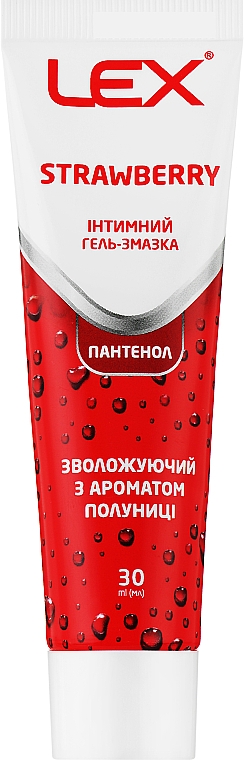 Зволожувальний інтимний гель-змазка "Пантенол" з ароматом полуниці - Lex Strawberry